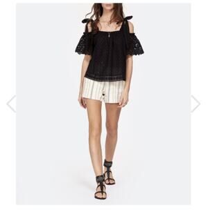 Ulla Johnson Blythe Eyelet Cold Shoulder Top